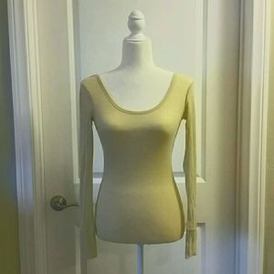 ✨🛍️ Ballet Neck Long Sleeve Tee XS VS Naked Dressing Semi sheer